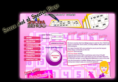 Spectra Bingo Screen Shot