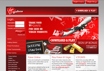 Get down to the boys of Poker play at Virgin Poker.